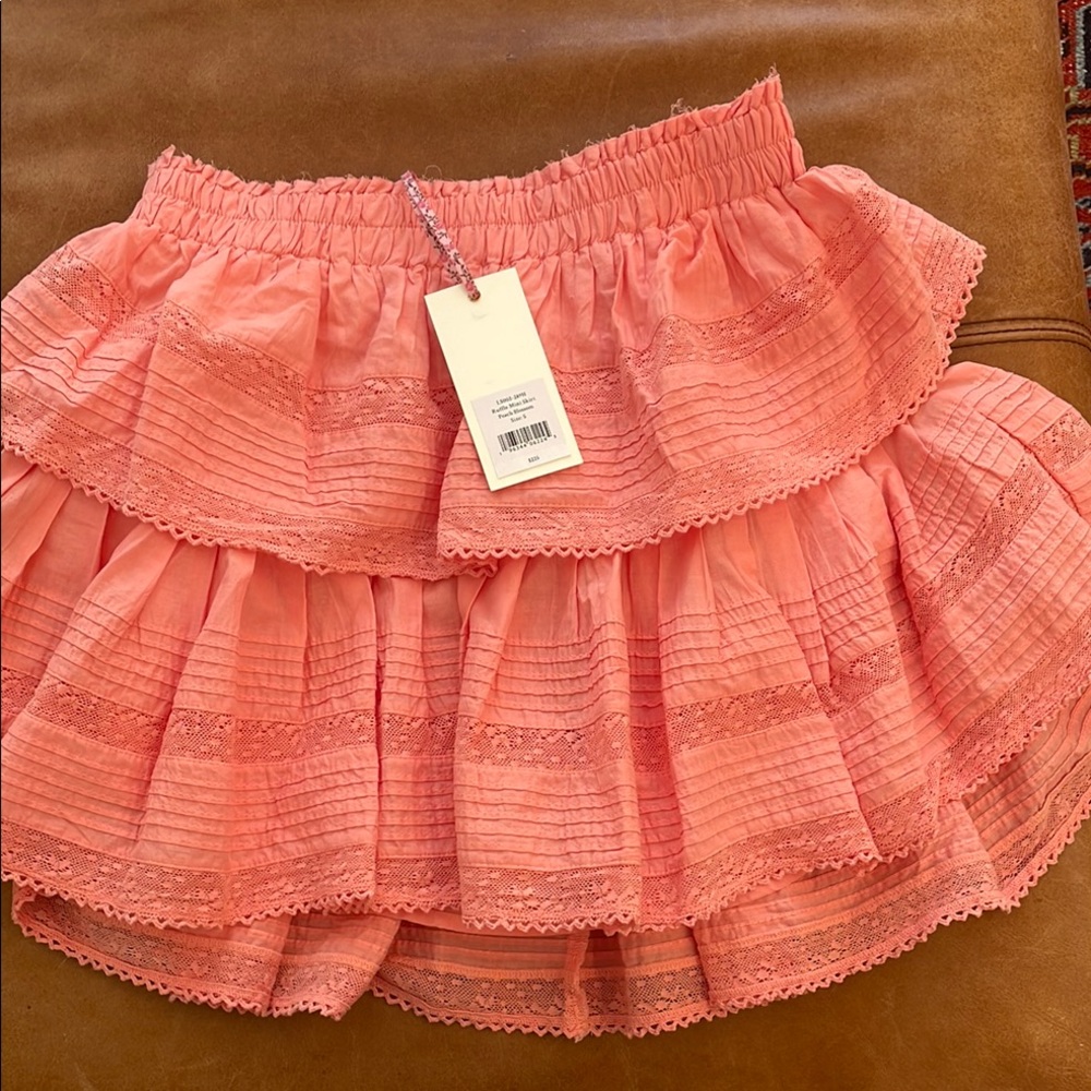 Elegant Coral Tiered Skirt
